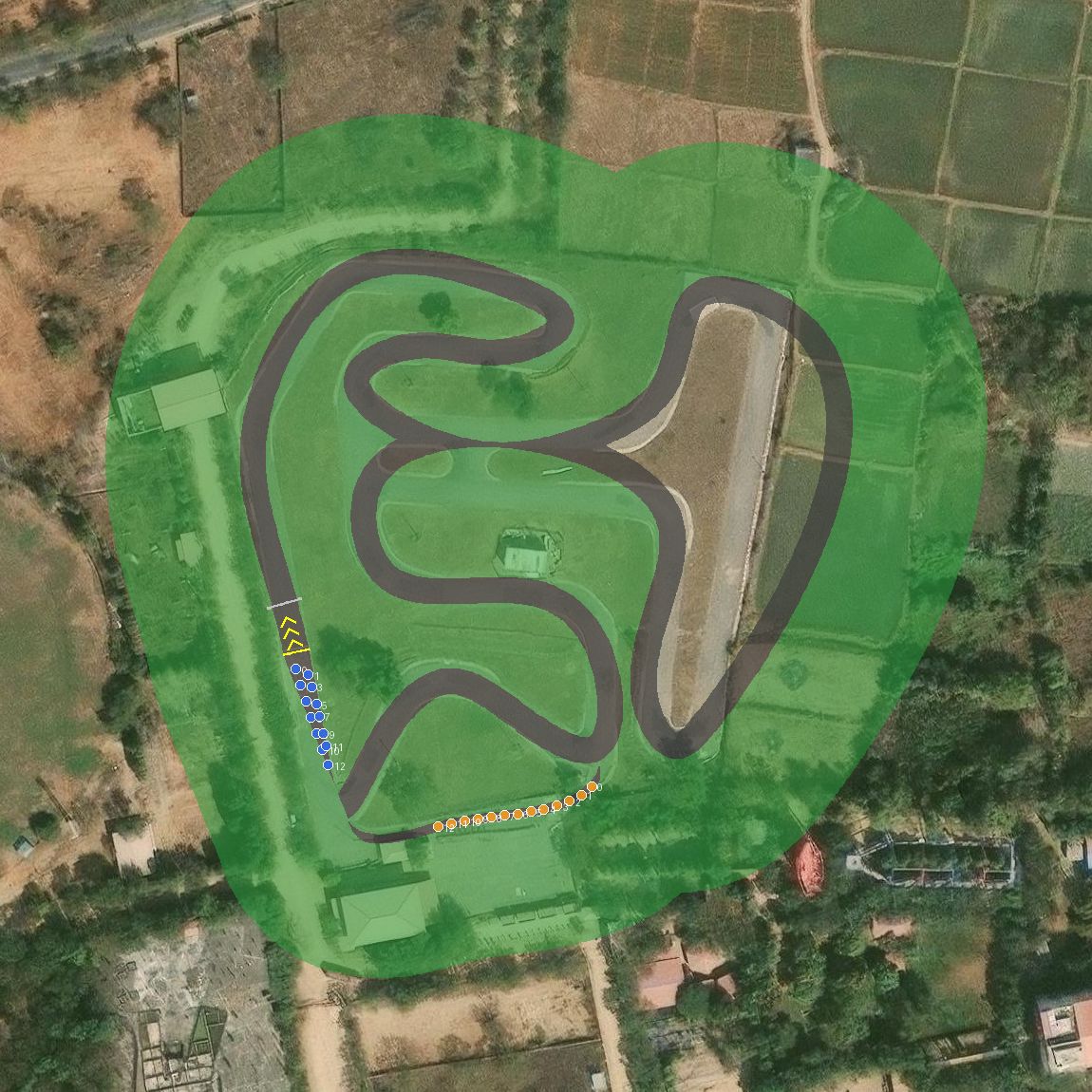 Top-down preview of chicane shamirpet