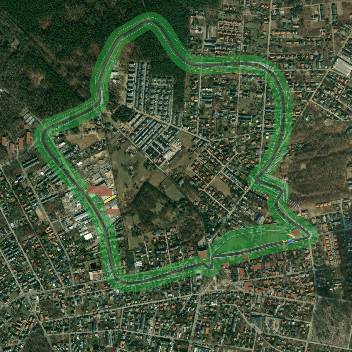 Top-down preview of kobyłka street circuit