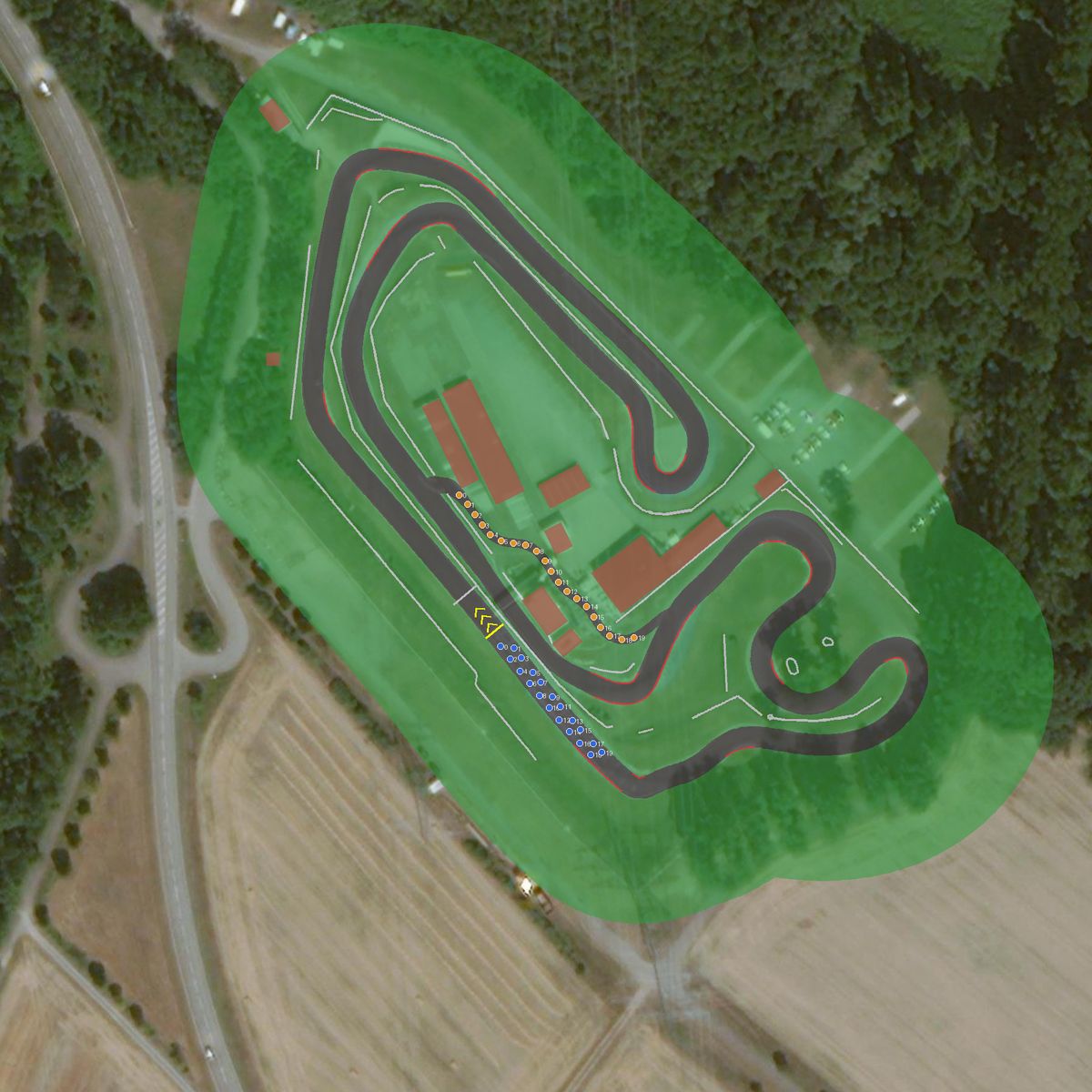 Top-down preview of Arena of Speed Liedolsheim