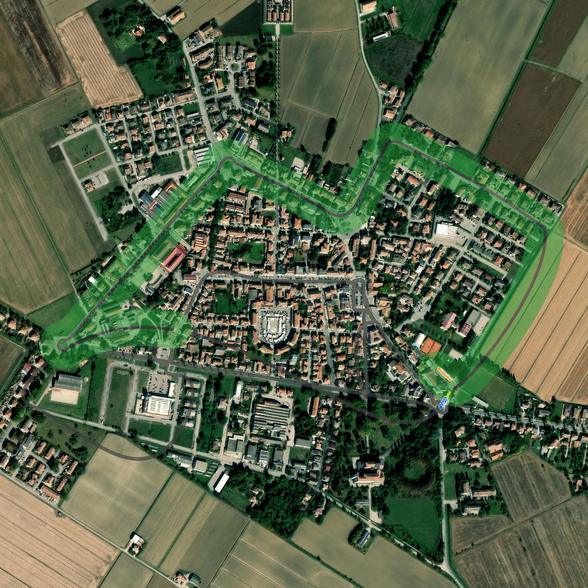 Top-down preview of Tresigallo